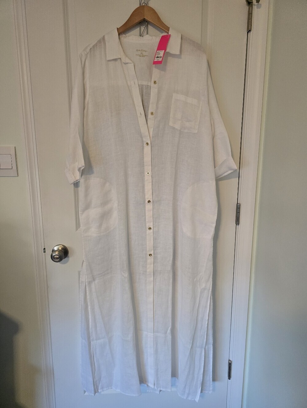 NWT Lilly Pulitzer Natalie Maxi Cover Up In Resort White, Sz XL